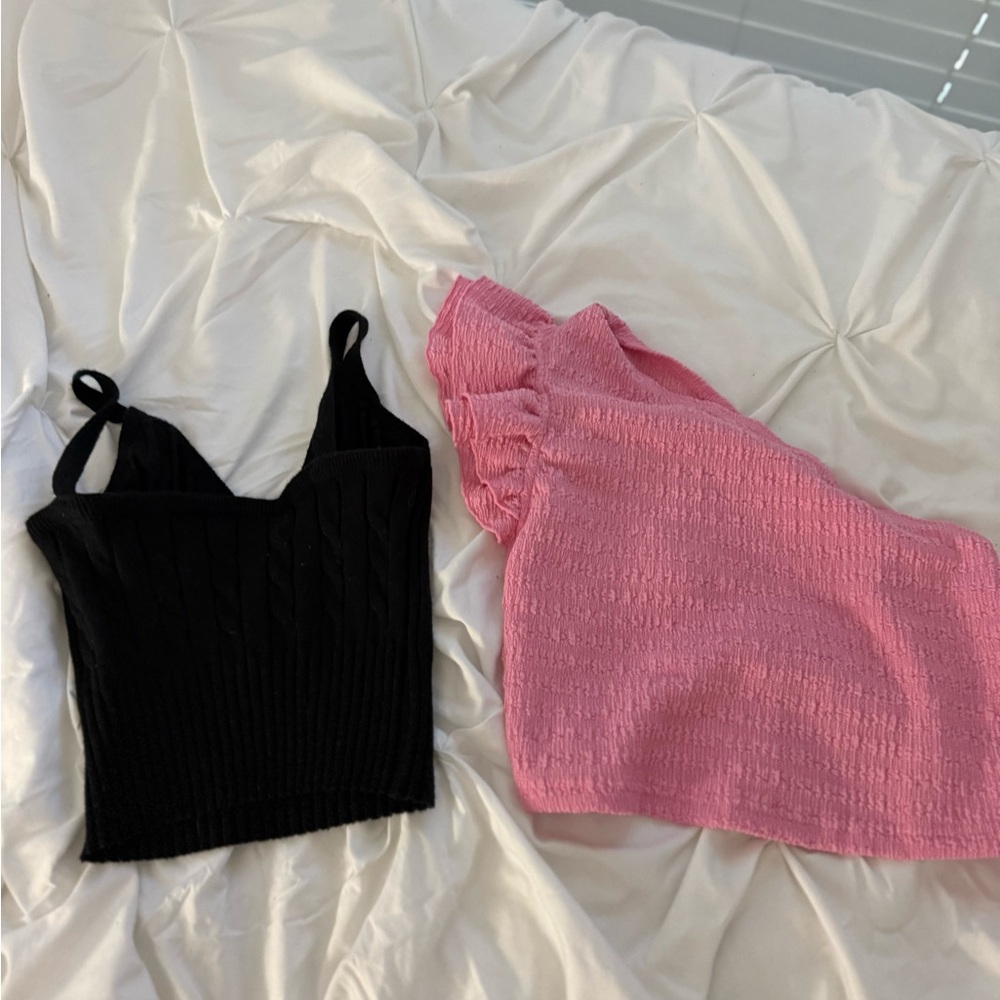 SHEIN Black and Pink Camisole Set